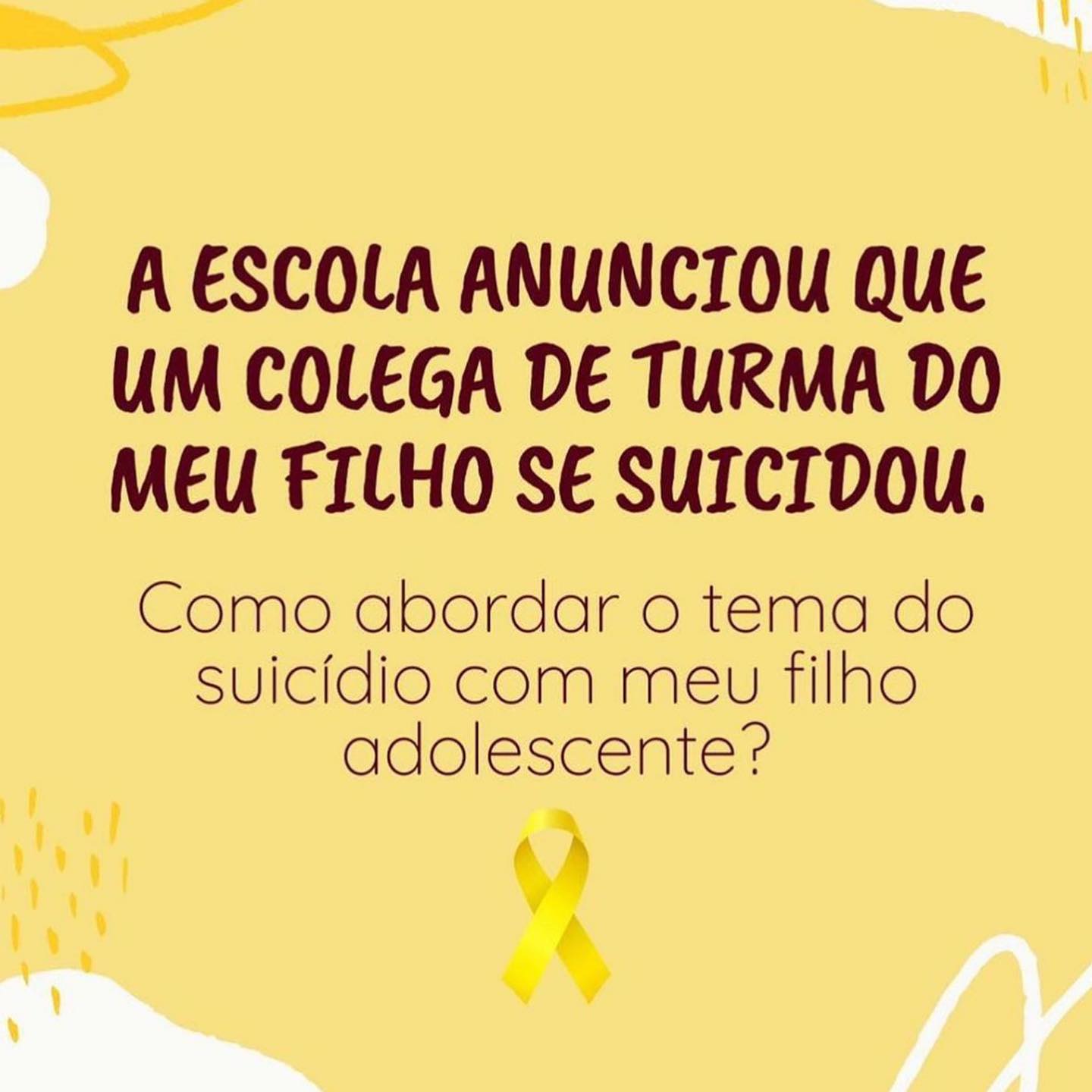 Ícone do tratamento de A escola anunciou que um colega de turma do meu filho se suicidou